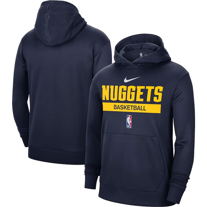 Men's Denver Nuggets Navy Spotlight Fleece Overhead Hoodie - Click Image to Close